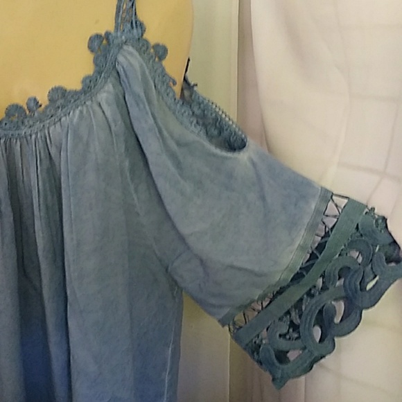 Battenberg Enhanced Blue Shift Dress - Picture 3 of 7